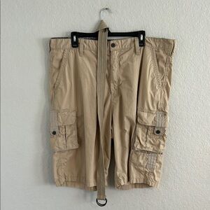 Mens cargo shorts with belt